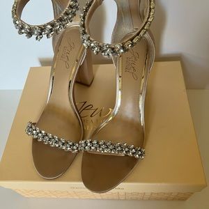 Badgley Mischka- embellished block heels